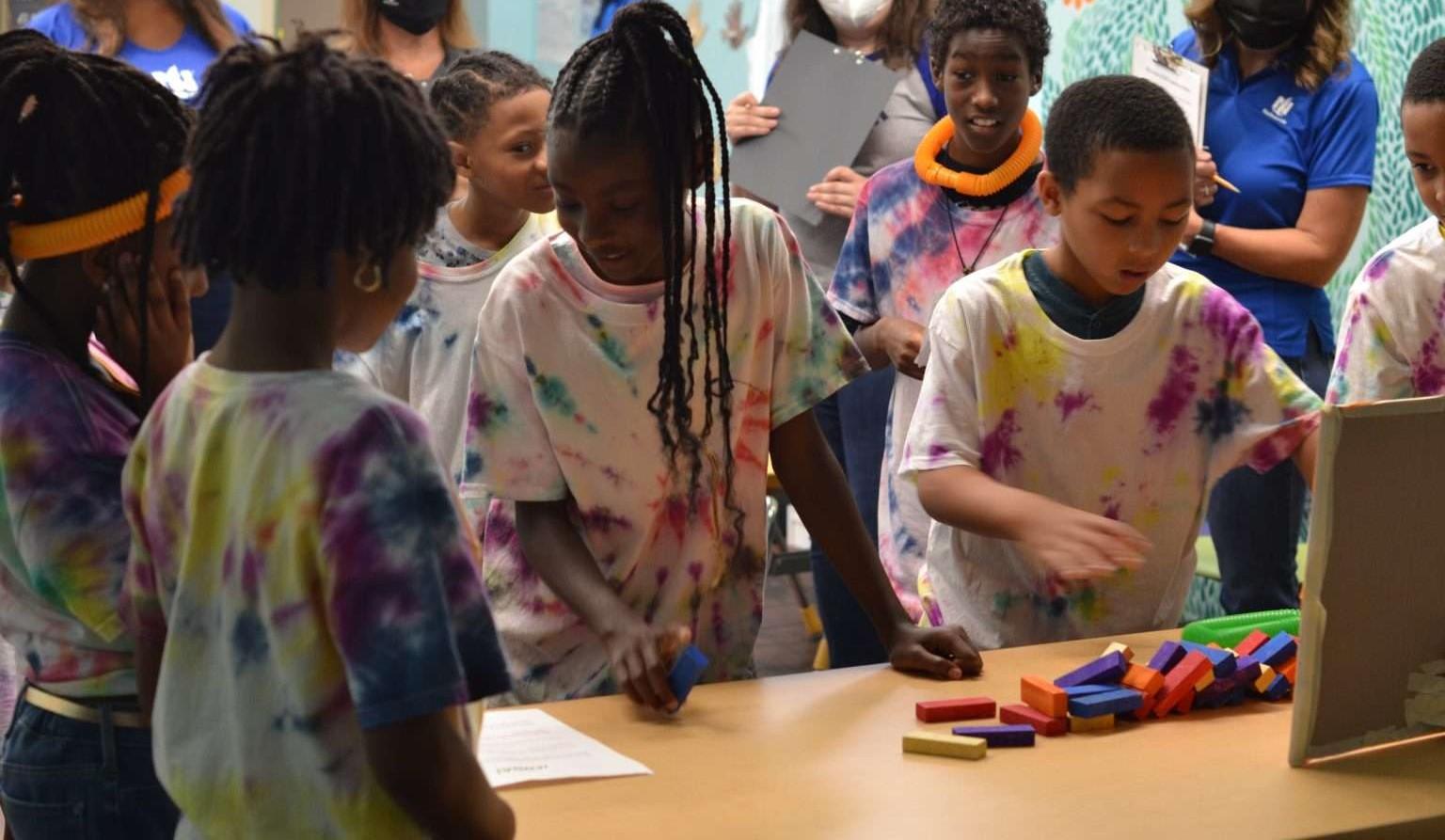 Students working on hands-on activity